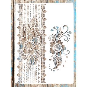 21x30 cm Virágos műanyag sablon , DIY festő  stencil