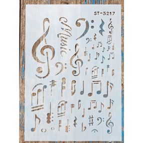   Hangjegyes DIY sablon,  műanyag 21x30cm-es festő stencil ST 5217