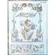 Tulipános indás műanyag sablon DIY festő stencil  ST-785