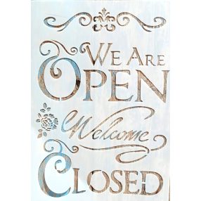     OPEN feliratú sablon A4 21x30cm-es műanyag festő stencil
