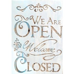     OPEN feliratú sablon A4 21x30cm-es műanyag festő stencil