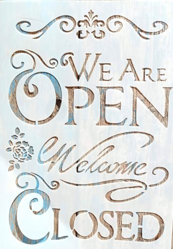   OPEN feliratú sablon A4 21x30cm-es műanyag festő stencil