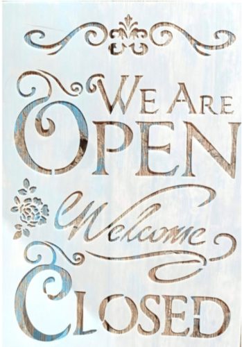   OPEN feliratú sablon A4 21x30cm-es műanyag festő stencil