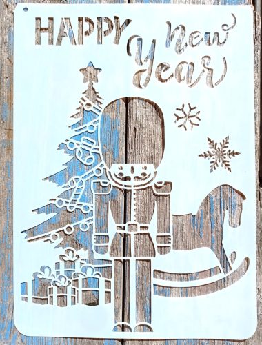  A4 Diótörő karácsonyi festő sablon 21x30cm-es DIY műanyag  stencil