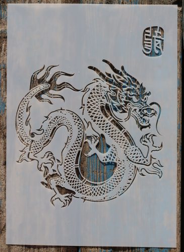 Kínai sárkány sablon , stencil