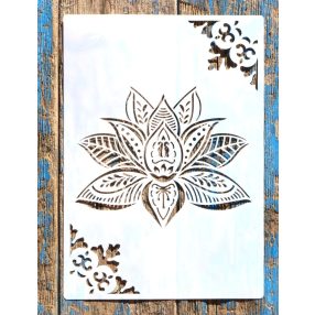   Lótuszvirág  mintás  műanyag sablon A4 21x30cm DIY stencil