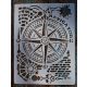 navigator iránytű tengerész mintás festő sablon 21x30cm-es  DIY stencil