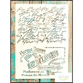   Francia kézírás vintage A4 méretű műanyag sablon 21x30cm  DIY  stencil