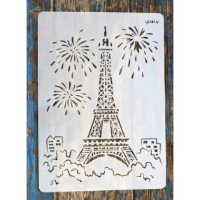 Eiffel torony, épület műanyag sablon  festő DIY  stencil