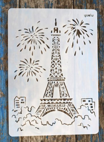 Eiffel torony, épület műanyag sablon  festő DIY  stencil