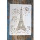 Eiffel torony, épület műanyag rétegző sablon  festő DIY  stencil