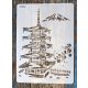 Japán Pagoda, épület műanyag rétegző  sablon , 21x30cm-es DIY  stencil