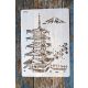 Japán Pagoda, épület műanyag  sablon , 21x30cm-es DIY  stencil