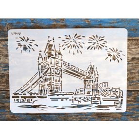   Tower Bridge, épület  műanyag sablon ,A4 21x30cm DIY  stencil