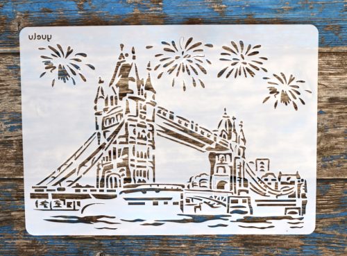 Tower Bridge, épület  műanyag sablon ,A4 21x30cm DIY  stencil