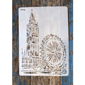 Big Ben, épület műanyag sablon festő stencil