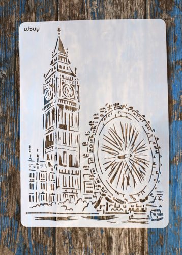 Big Ben, épület műanyag sablon festő stencil