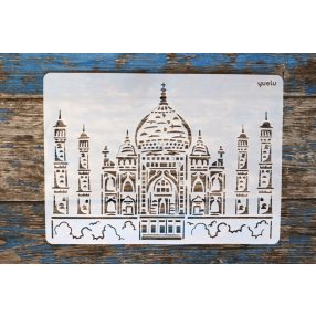   Tádzs Mahal,  indiai épület mintás  műanyag sablon , A4 21x30cm-es stencil