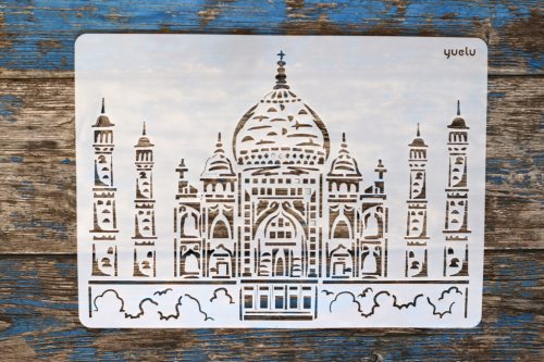 Tádzs Mahal,  indiai épület mintás  műanyag sablon , A4 21x30cm-es stencil