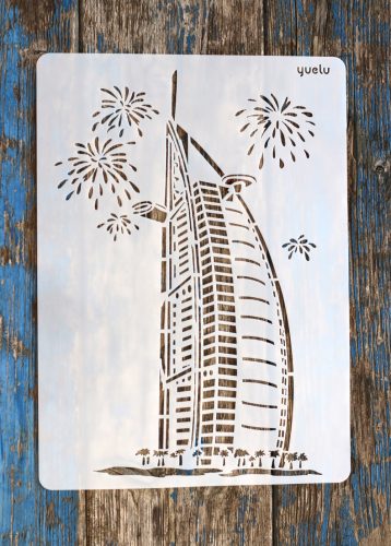 Burj Al Arab,  Dubaj épület  sablon , stencil