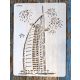 Burj Al Arab, Dubaj épület műanyag sablon , A4 21x30cm stencil