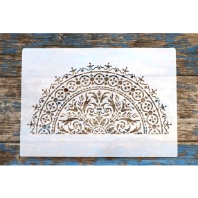 Fél mandala festő sablon , műanyag 21x30cm-es stencil 