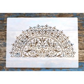 Fél mandala festő sablon , műanyag 21x30cm-es stencil 