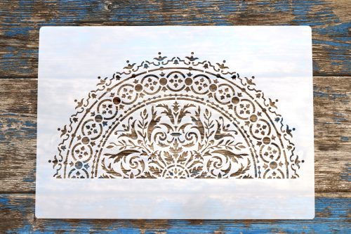 Fél mandala festő sablon , műanyag 21x30cm-es stencil 