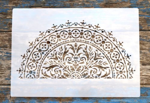 Fél mandala festő sablon , műanyag 21x30cm-es stencil 