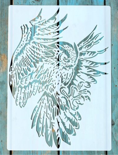 bagoly mintás  műanyag sablon 21x30cm-es stencil
