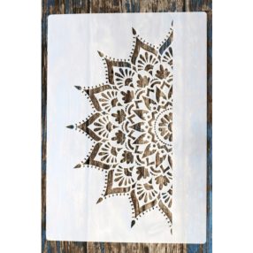 Fél mandala DIY sablon , 21x30cm-es műanyag stencil