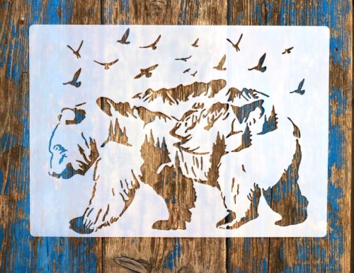 medve festő sablon 21x30cm-es  műanyag  stencil 