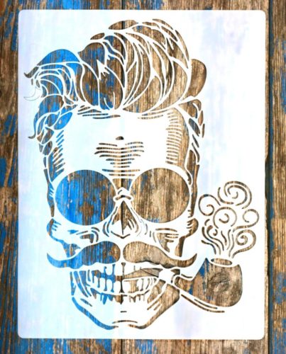 koponya műanyag sablon , 21x30cm-es festő stencil 