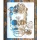 koponya műanyag sablon , 21x30cm-es festő stencil 
