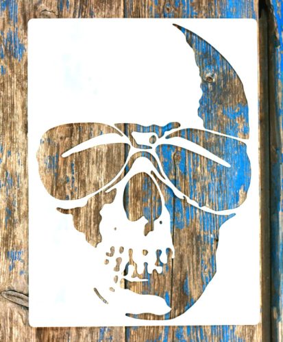 UFO koponya műanyag sablon , stencil 