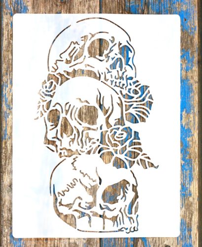 koponya műanyag sablon stencil 