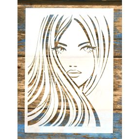 női arc sablon A4 21x30cm festő stencil