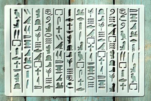 hieroglifák egyiptomi írás sablon  A4 21x30cm festő stencil