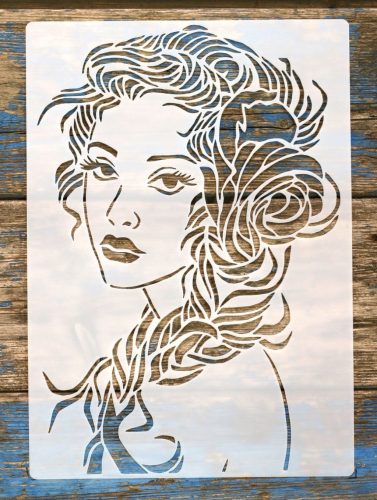 női arc műanyag sablon, DIY festő stencil 
