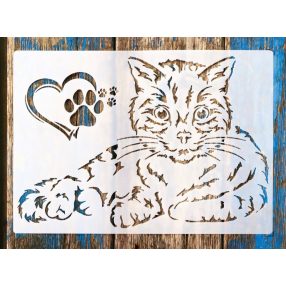 cica, macska A4 21x30cm stencil