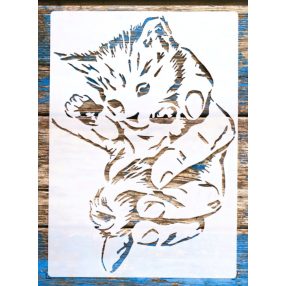 cica, macska  A4 21x30cm stencil sablon 