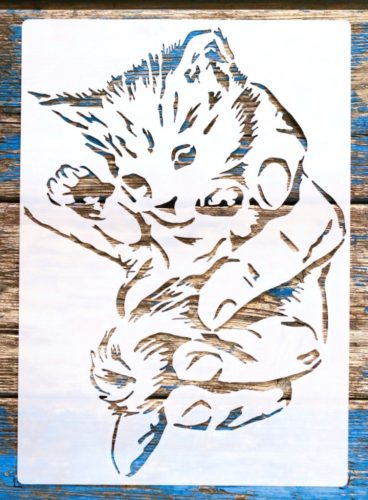 cica, macska  A4 21x30cm stencil sablon 