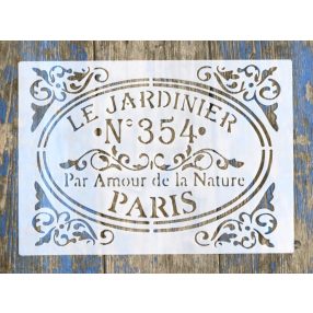 Paris vintage műanyag sablon A4 21x30cm stencil