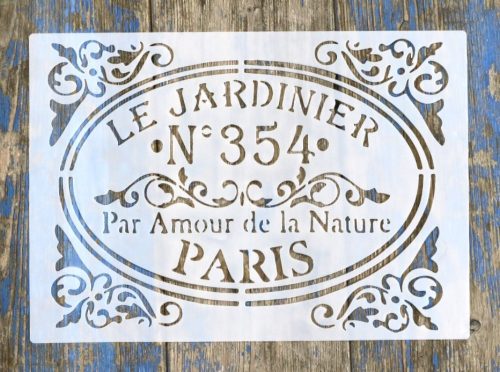 Paris vintage műanyag sablon A4 21x30cm stencil