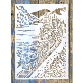  mozdony műanyag sablon A4 21x30cm stencil