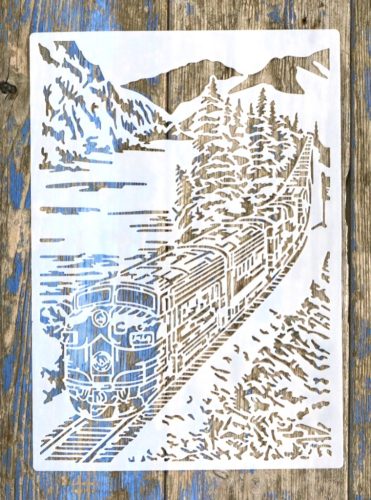  mozdony műanyag sablon A4 21x30cm stencil
