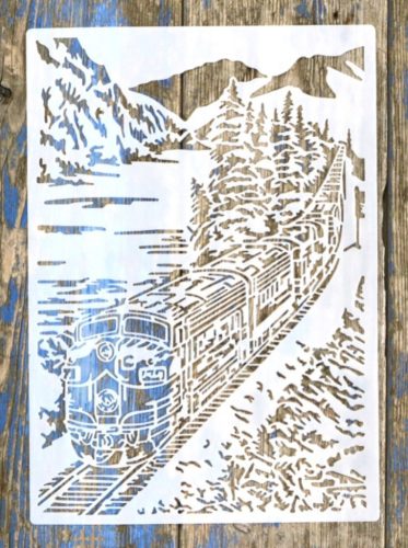  mozdony műanyag sablon A4 21x30cm stencil