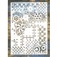  Steampunk fogaskerék óra műanyag sablon   A4 21x30cm stencil