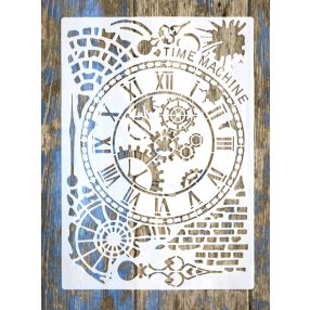    Steampunk fogaskerék óra  műanyag festő sablonA4 21x30cm-es  stencil