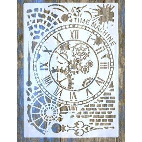    Steampunk fogaskerék óra  műanyag festő sablonA4 21x30cm-es  stencil